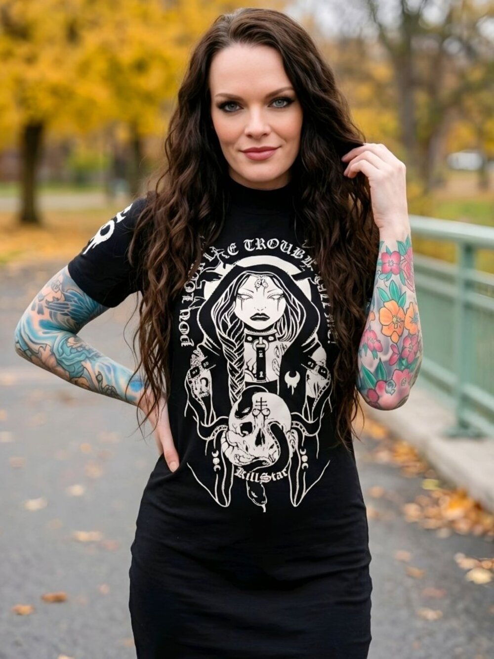 Killstar ✦ Trouble Mini Dress ✦ Graphic Print Cotton Comfy Short Sleeve S NWT - Picture 3 of 9